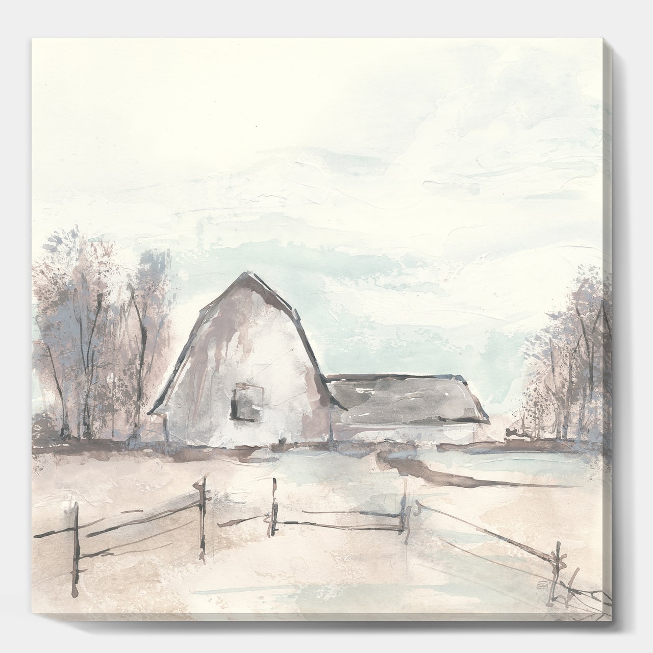 Designart - Farmhouse Barn Grey VIII - Modern Farmhouse Premium Canvas Wall Art